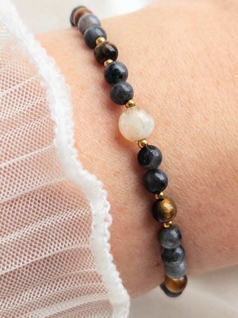 Bransoletka Cytryn, Labradoryt, Tygrysie oko