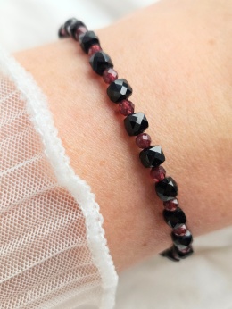 Bransoletka turmalin z granatem