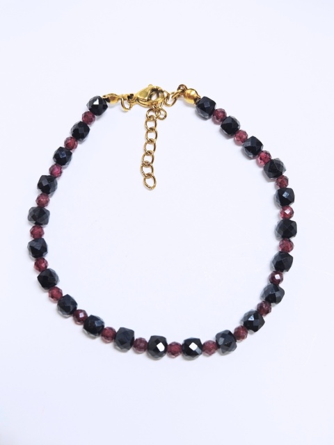 Bransoletka turmalin z granatem