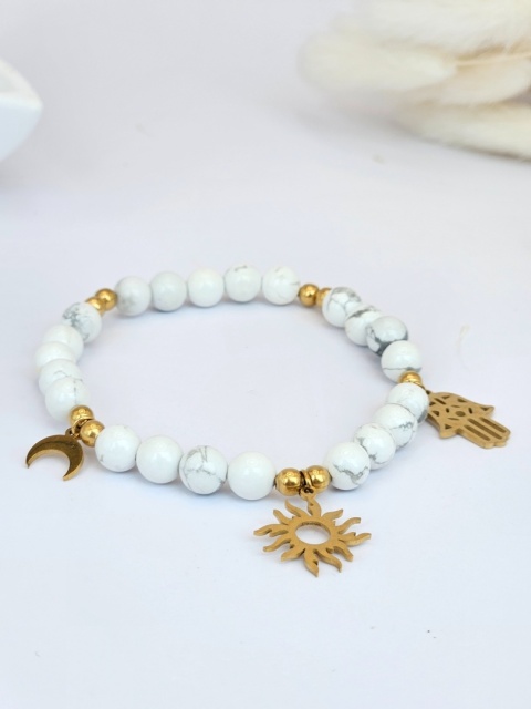 Bransoletka z Howlitów z zawieszkami