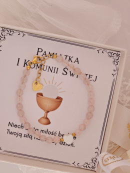 Bransoletka dla dziewczynki z Kwarcu różowego z eleganckim zapięciem